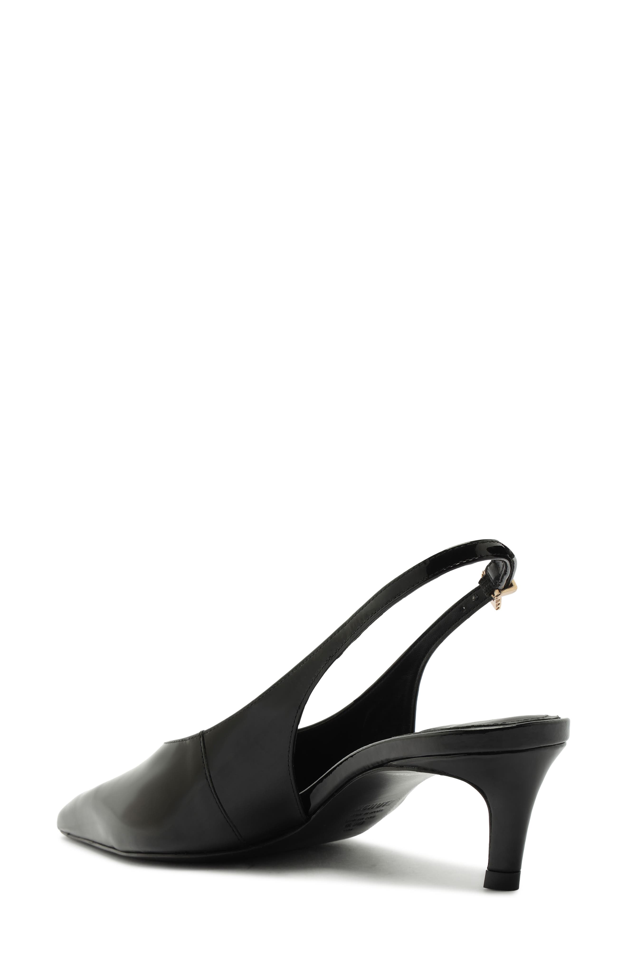 Alicia Leather Slingback Pump, Alternate, color, BLACK