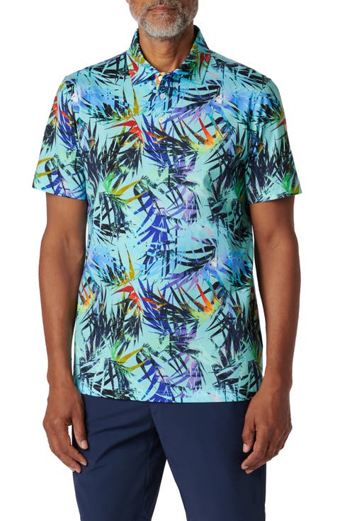 Victor OoohCotton® Tropical Leaf Print Polo