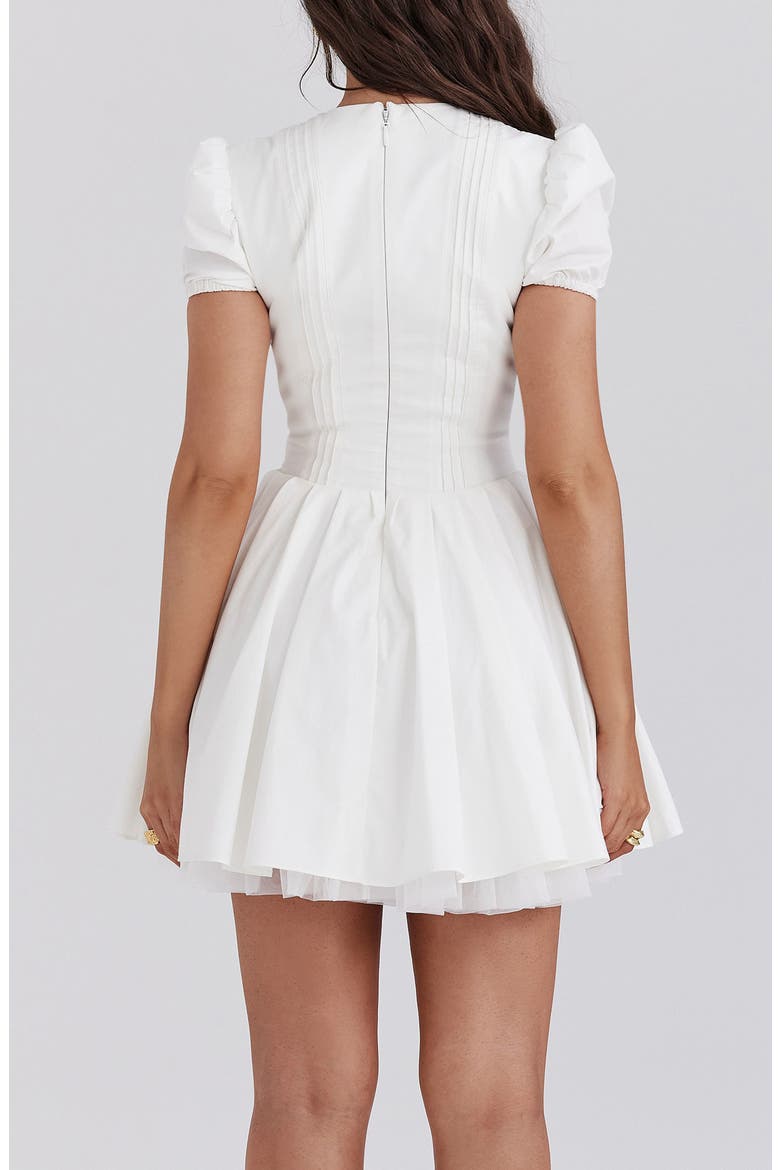 Imani Pleated Minidress, Alternate, color, WHITE
