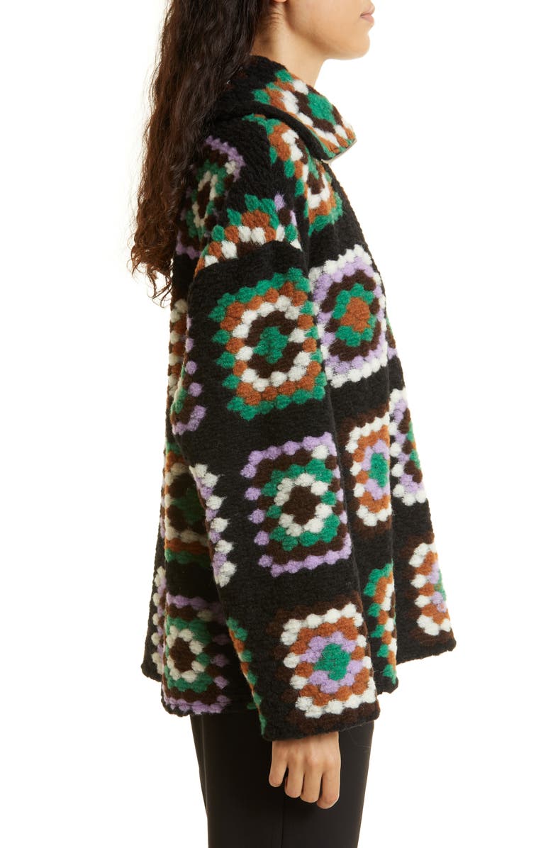 Samsøe Samsøe Tess Crochet Wool Blend Half-Zip Pullover, Alternate, color,