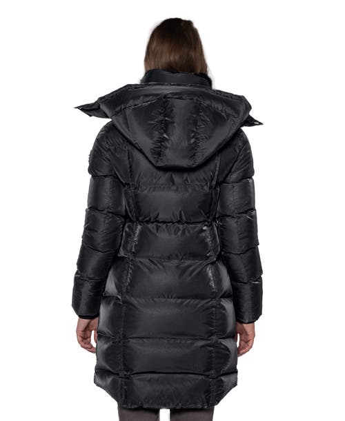 Woodpecker Penguin Long Length Quilted Coat In Black