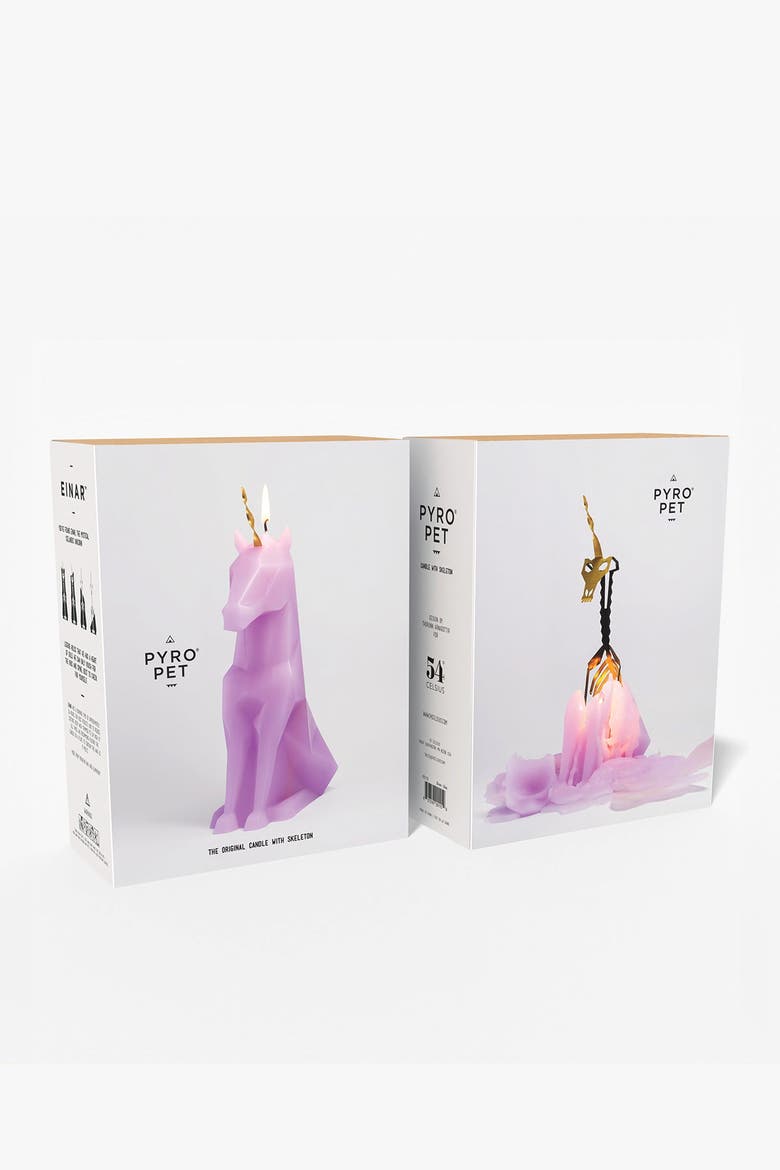 PyroPet Einar Unicorn Candle, Alternate, color, Lilac (unscented)