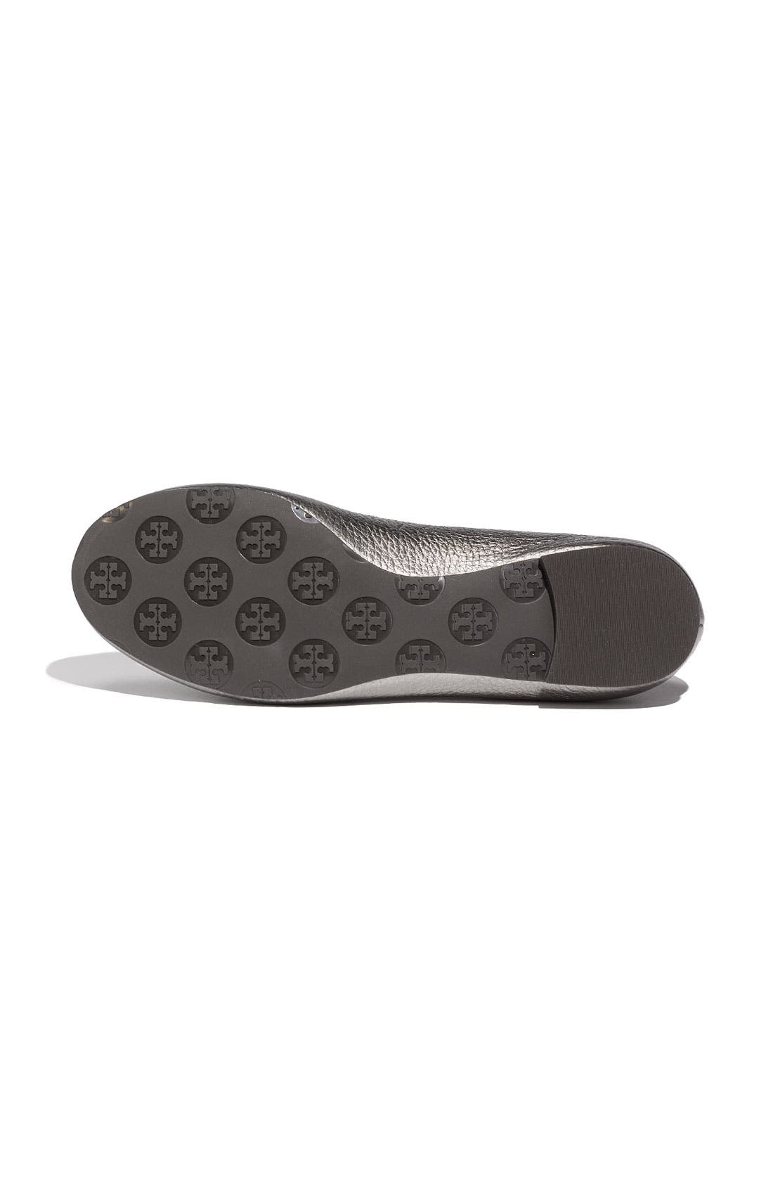 Tory Burch 'Reva' Metallic Tumbled Flat, Alternate, color, 