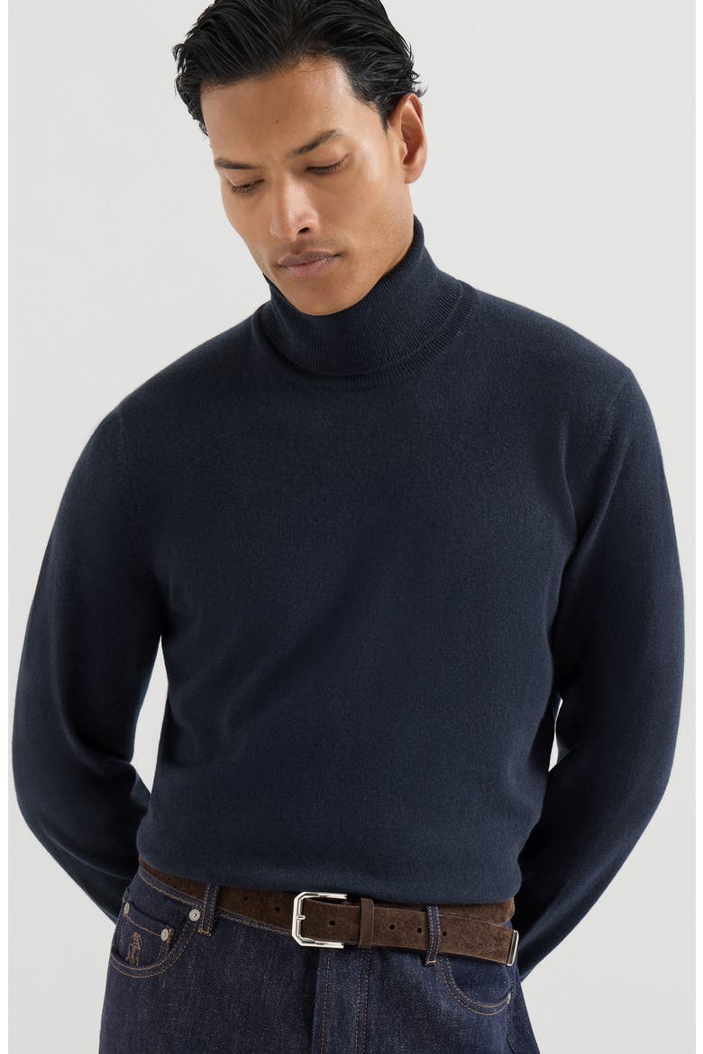 Cashmere turtleneck sweater, Alternate, color, Navy Blue