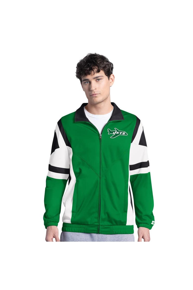 Men's Starter  Green New York Jets Contender Vintage Logo Full-Zip Track Jacket, Main, color, Green