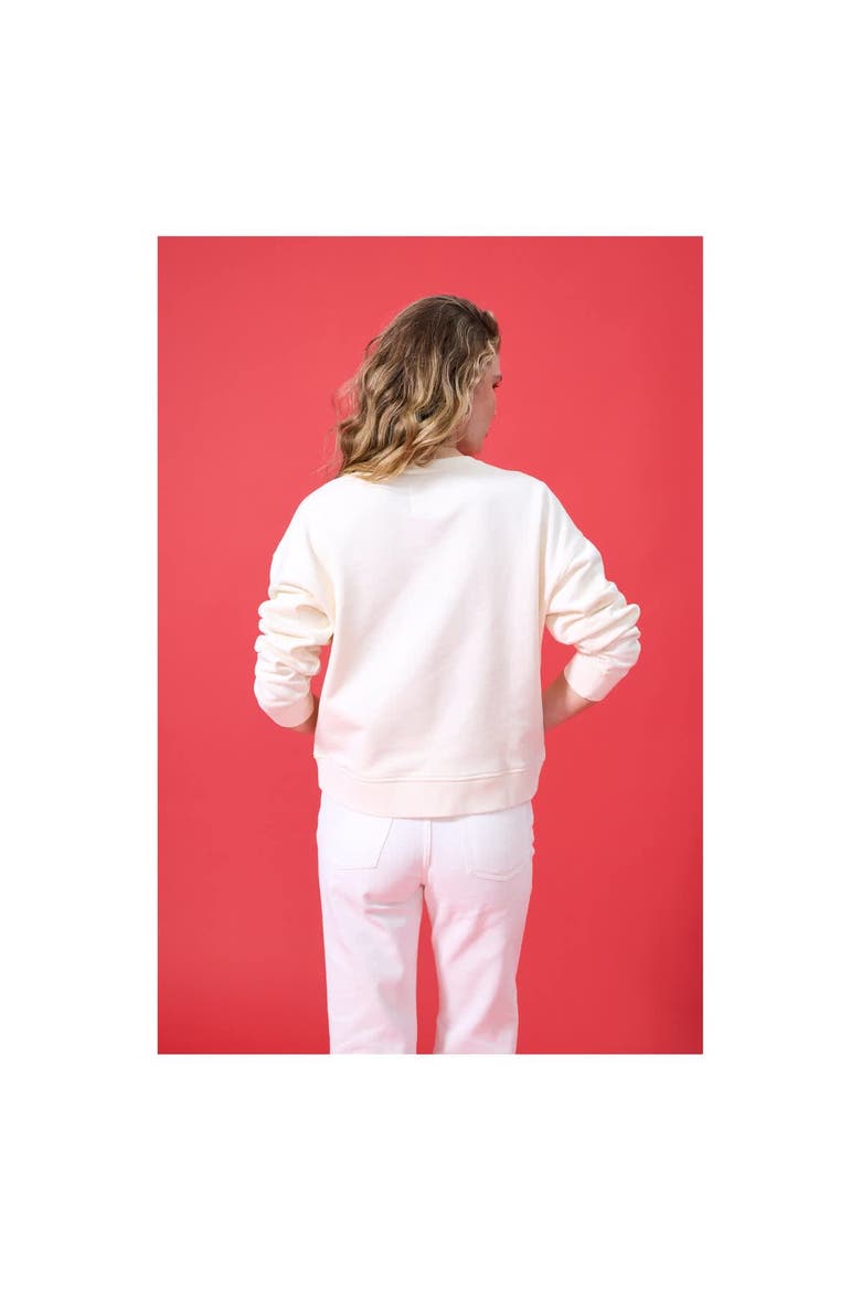 Women's Terez Cream New York Yankees Oversized Gemstone Logo Sweatshirt, Alternate, color, Cream