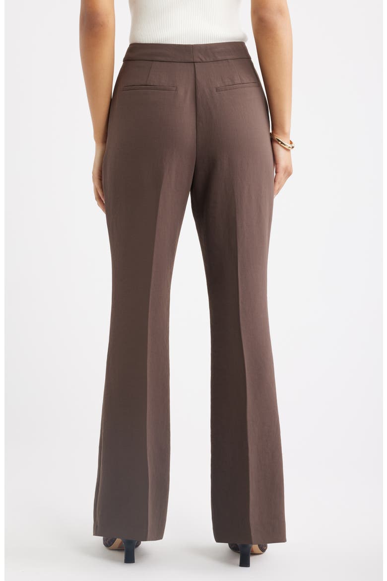 Curator Crepe Flare Leg Trousers, Alternate, color, BROWN SEAL