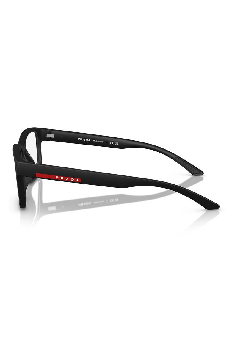 56mm Rectangular Optical Glasses, Alternate, color, RUBBER BLACK