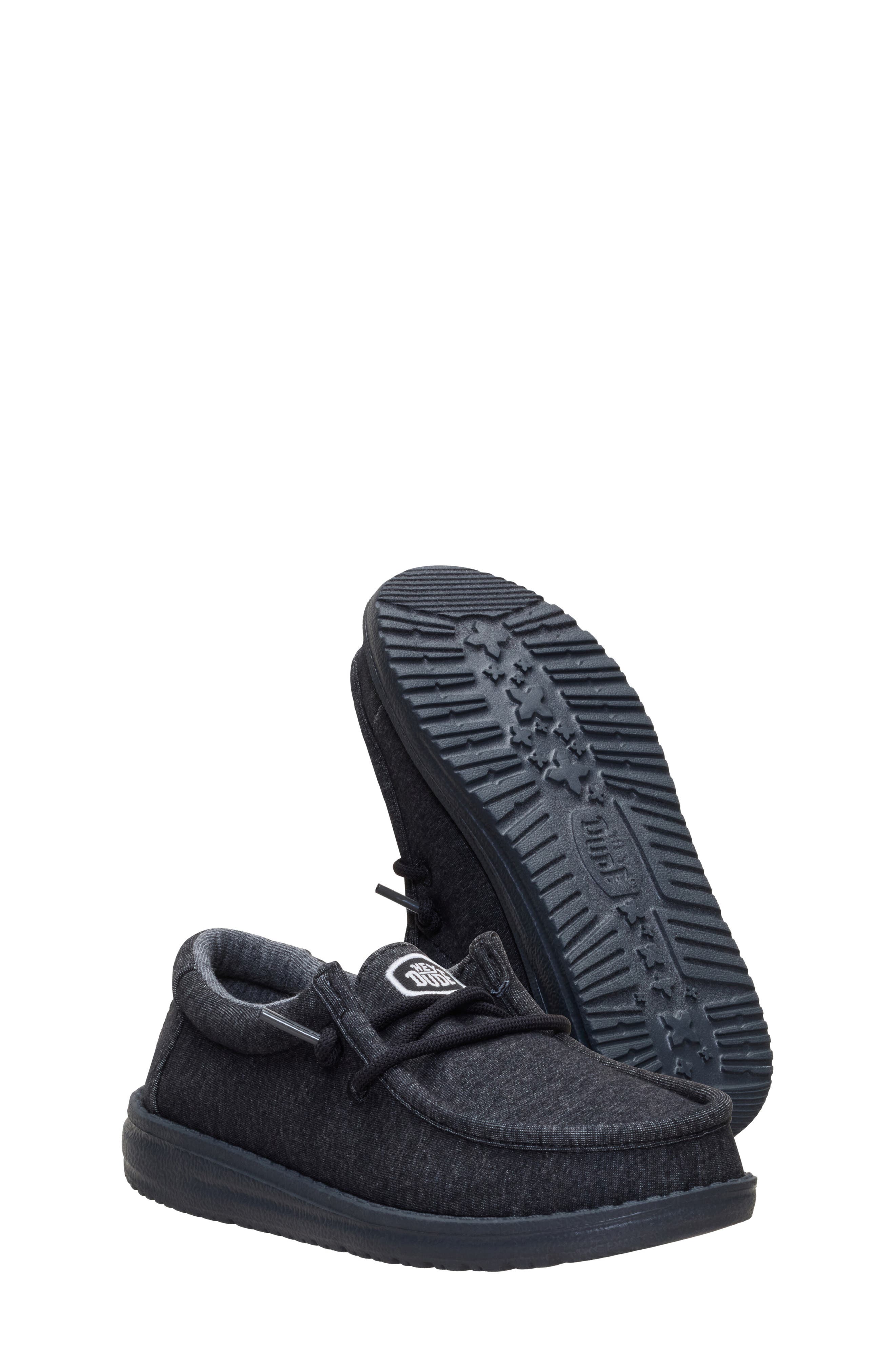 Kids' Wally Stretch Jersey Slip-On, Alternate, color, BLACK
