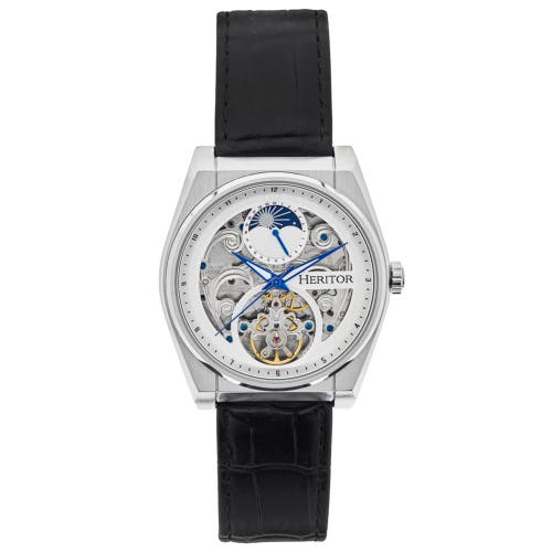 Heritor Automatic Daxton Skeleton Watch in Black/white at Nordstrom