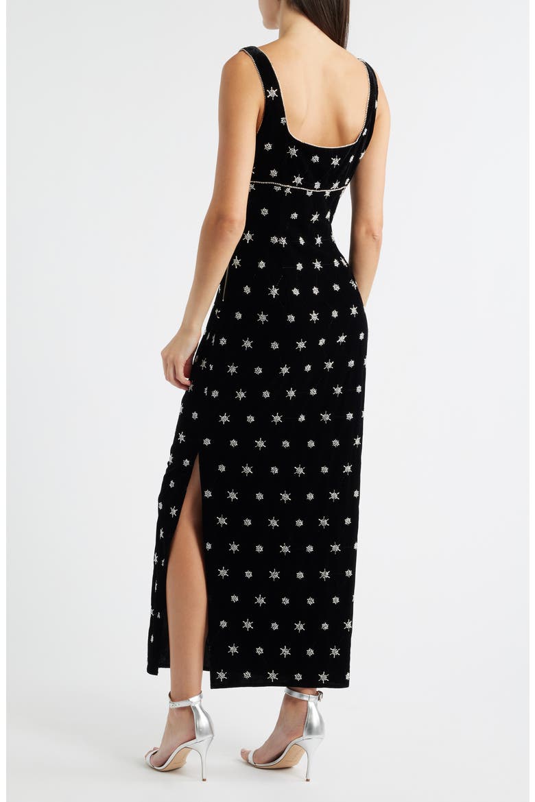 Emrys Beaded Sleeveless Maxi Dress, Alternate, color, BLACK