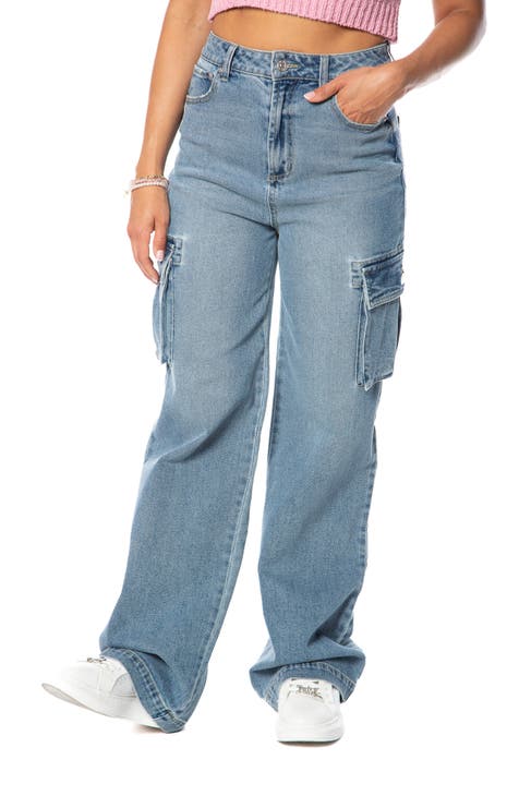 Logo Wide Leg Cargo Jeans