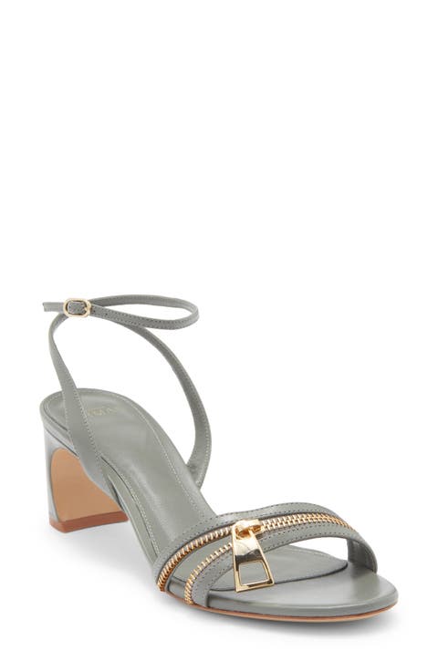 Zipper Ankle Strap Sandal (Women)