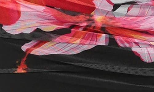 Bebe Long Sleeve Ruched Faux Wrap Minidress In Multi