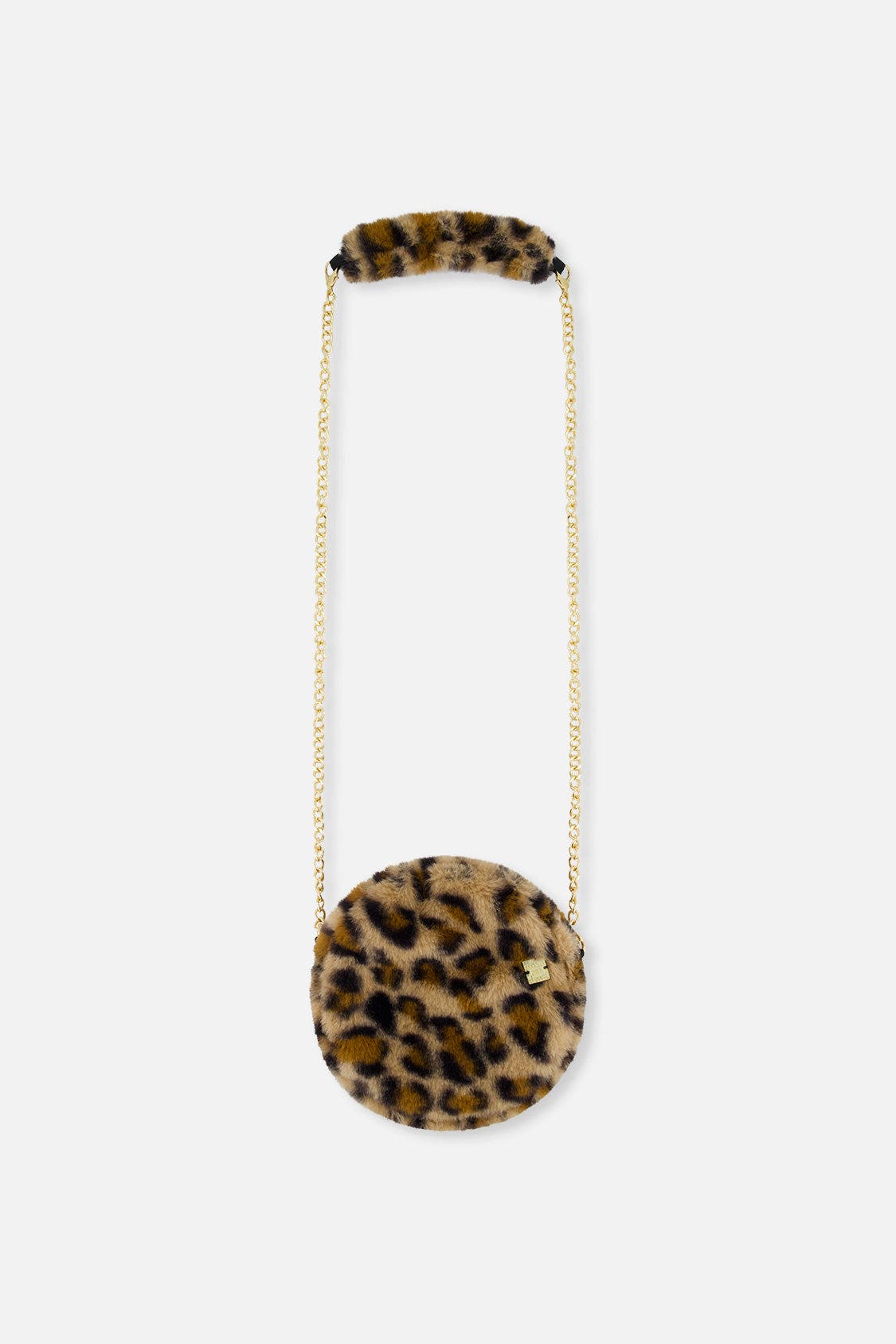 Leopard Faux Fur Chain Strap Zipper Shoulder Bag, Main, color, Brown with Leopard Print