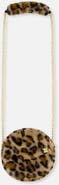 Deux par Deux Leopard Faux Fur Chain Strap Zipper Shoulder Bag