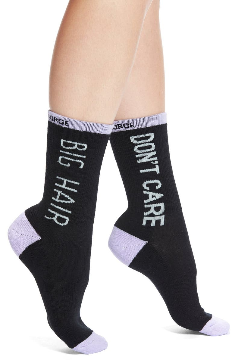 Arthur George by R. Kardashian 'Big Hair, Don't Care' Crew Socks, Main, color,