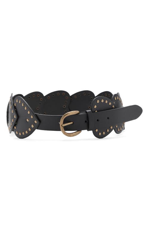 Mango Teen Studded Heart Belt In Gray