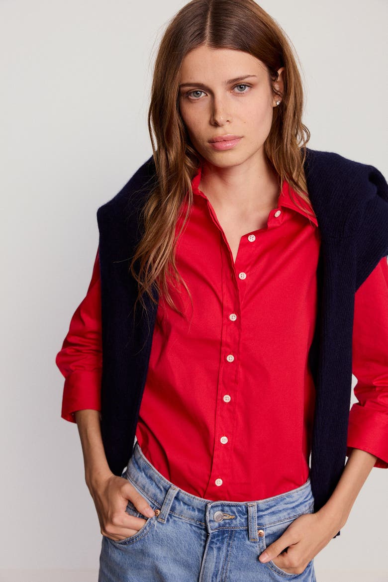 The 3/4 Sleeve Icon Shirt, Alternate, color, Red