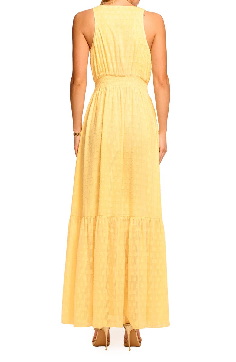 Ramy Brook Gisela Plunge Neck Clip Dot Maxi Dress, Alternate, color,