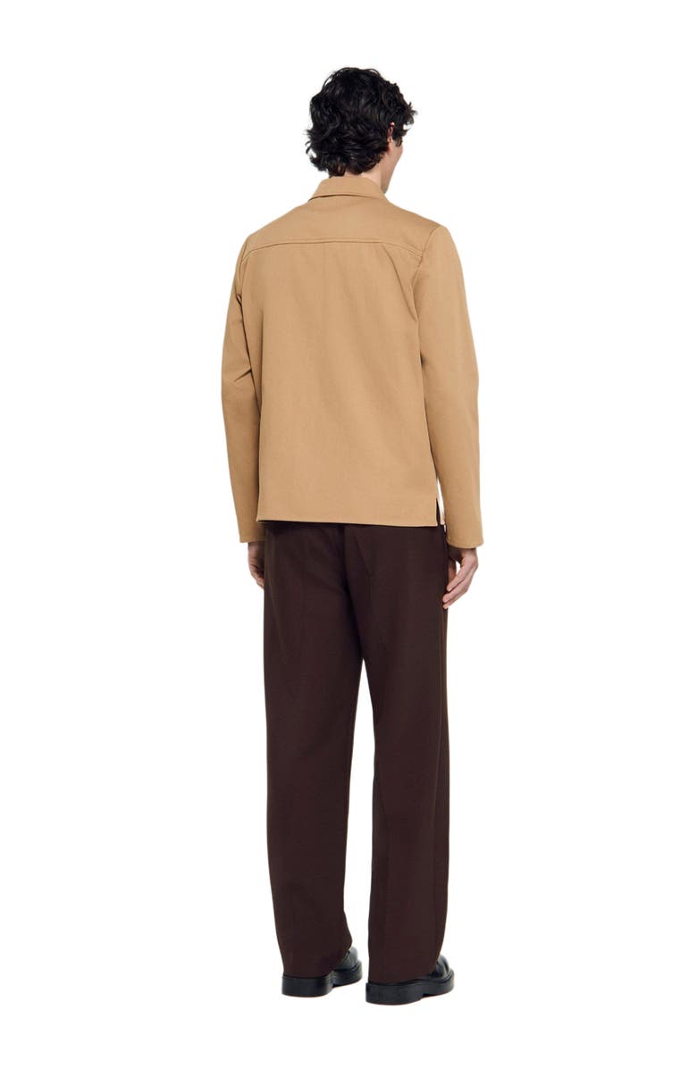 SANDRO Zip-up pocket jacket, Alternate, color, Camel