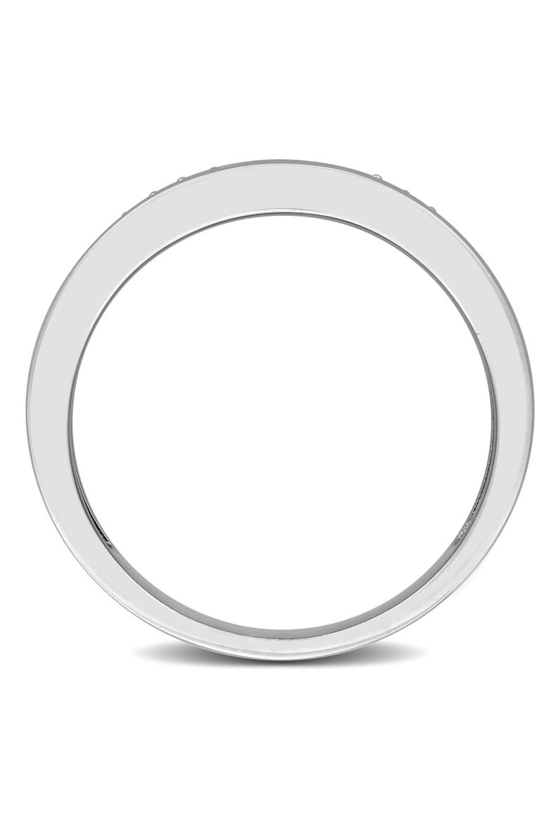 Men's Lab Grown Diamond Double Row Band, Alternate, color, Sterling Silver