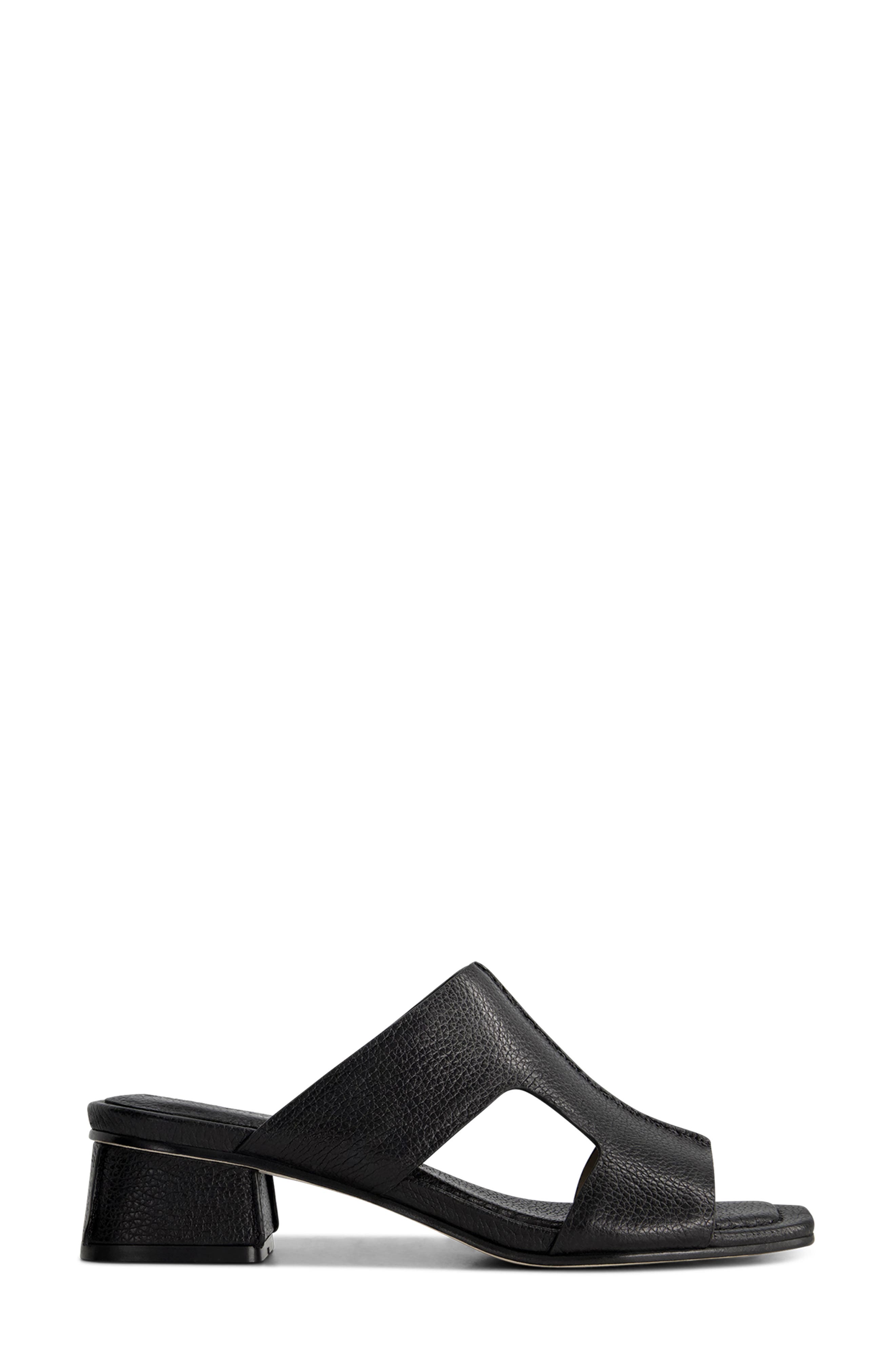 Bernardo Jewel Low Block Heel Sandal, Alternate, color, Black Tumbled Calf