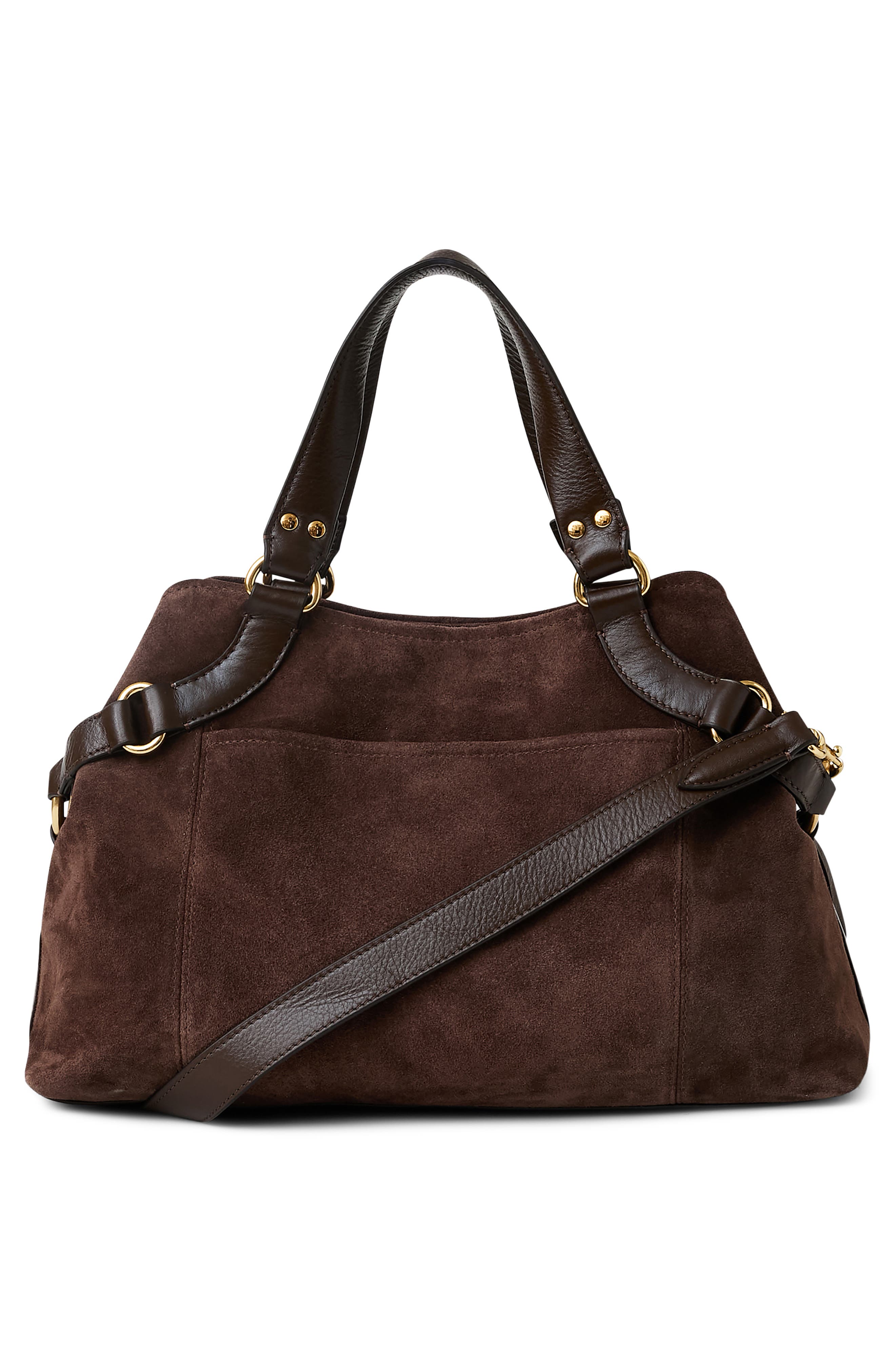 Dash Leather Satchel, Alternate, color, FUDGE SUEDE