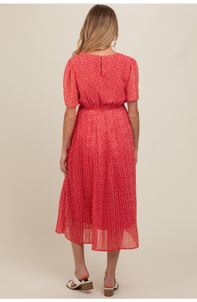 PinkBlush Floral Pleated Midi Dress, Alternate, color, 