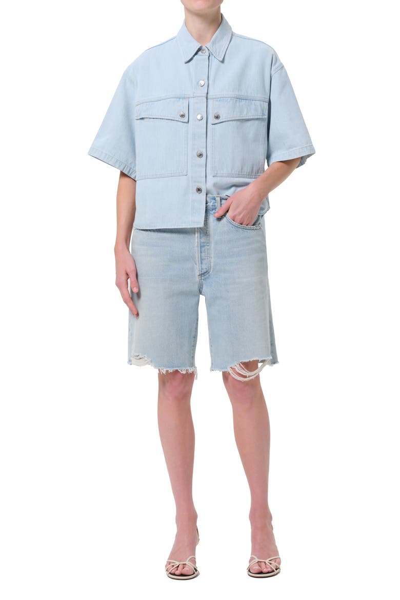 '90s Long Cutoff Denim Shorts, Alternate, color, FRAGMENT