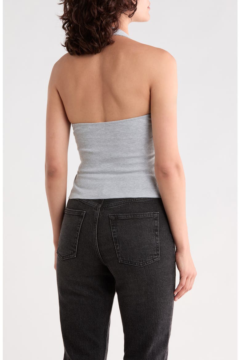 Rib Knit Halter Top, Alternate, color, GREY SOFT HEATHER