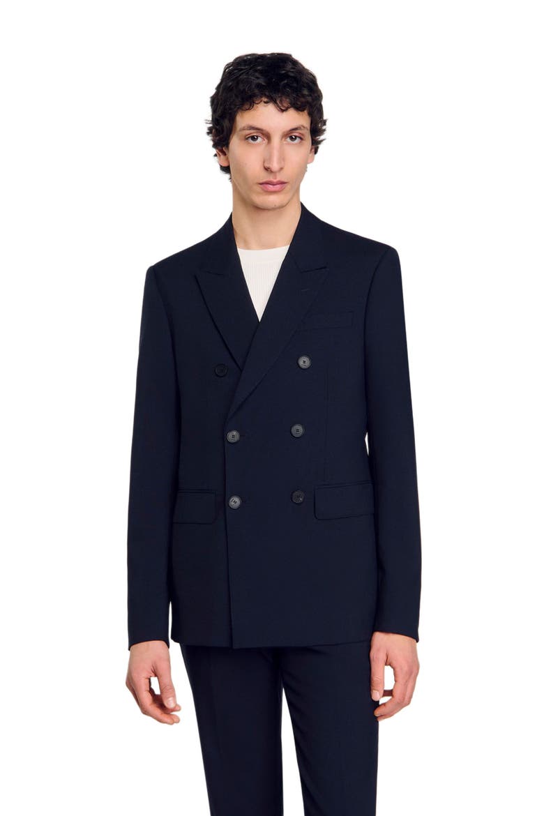 Double-breasted suit jacket, Alternate, color, Navy blue