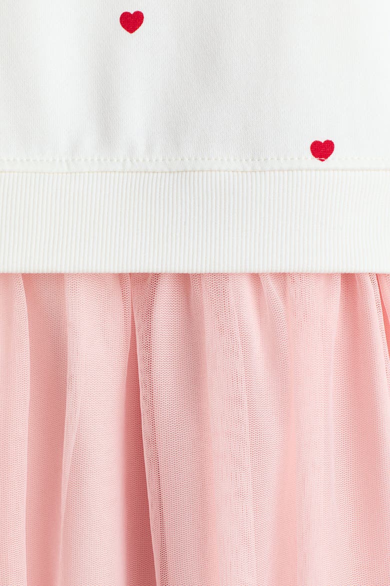 Printed Tulle-skirt Sweatshirt Dress, Alternate, color, Light pink/Minnie Mouse