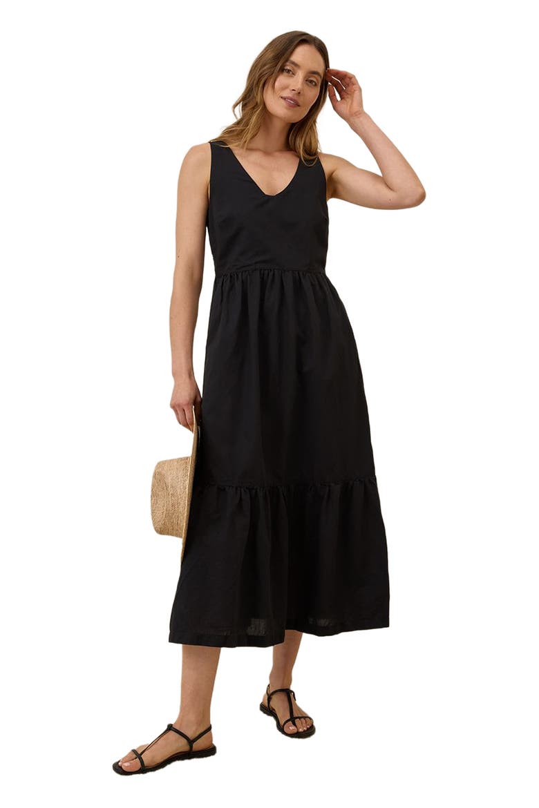 Canopy Linen Easy Tank Dress Made with Organic Cotton, Main, color, Black