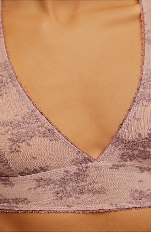 Free People Talk About It Floral Lace Soft Bra In Purple