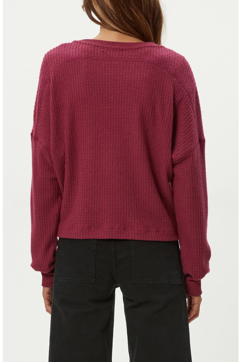 Salma Waffle Stitch V-Neck Knit Top, Alternate, color, GARNET