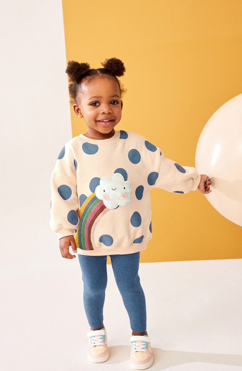 NEXT Kids' Spot Cloud Sweatshirt & Leggings Set, Alternate, color, 