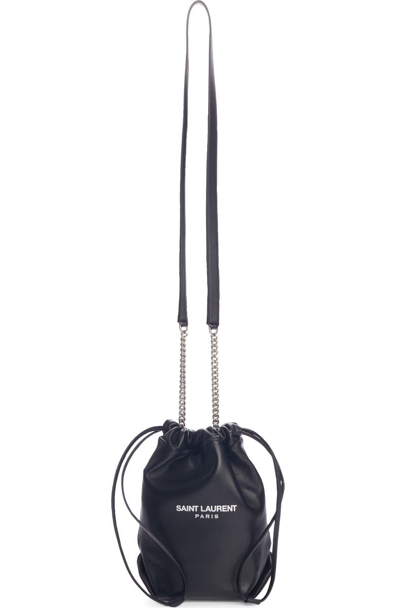 Saint Laurent Small Teddy Leather Bucket Bag, Main, color,