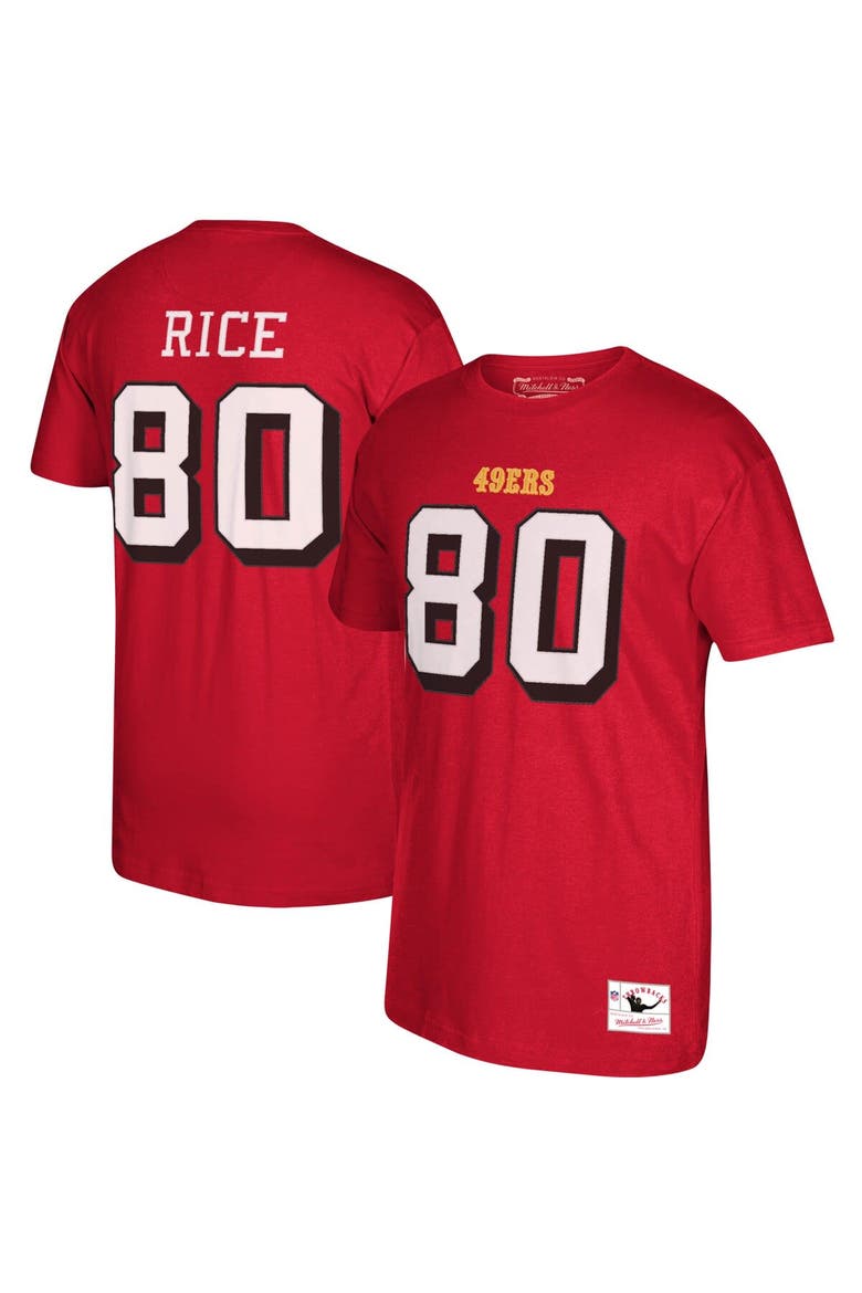 Men's Mitchell & Ness San Francisco 49ers Jerry Rice Scarlet Retired Player Name & Number T-Shirt, Main, color, Scarlet