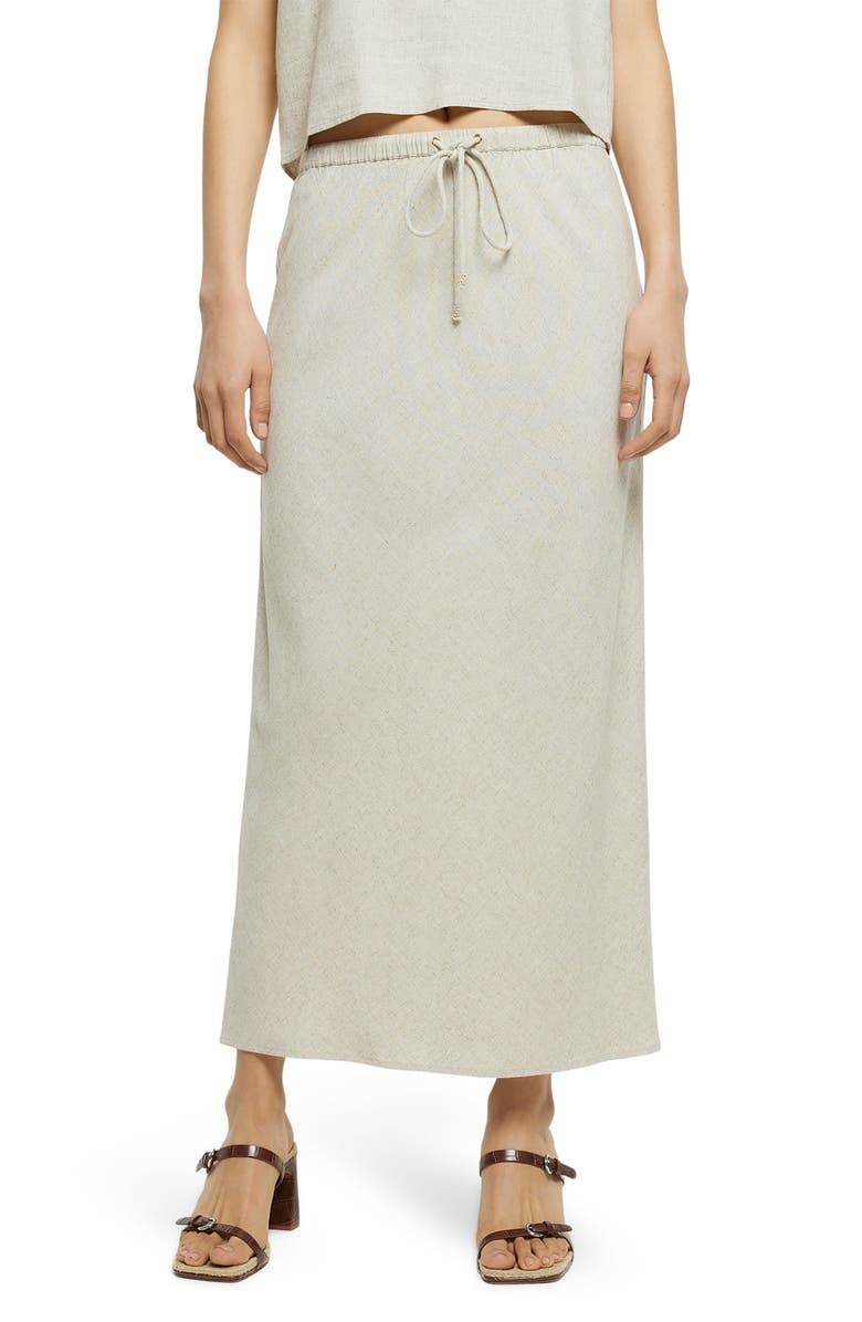 River Island Drawstring Waist Maxi Skirt, Main, color, 