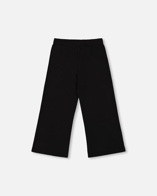 Deux Par Deux Ribbed Leggings Bootleg With Slit In Black