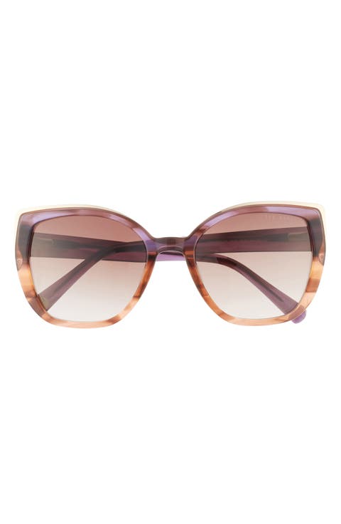 56mm Full Rim Cat-Eye Sunglasses
