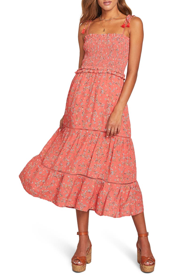 Everyday Adventures Tie Shoulder Maxi Dress, Alternate, color, RED ORANGE COR