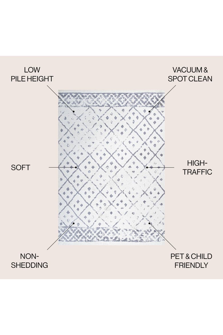 Juba Moroccan Geometric Diamond Area Rug, Alternate, color, Ivory/Gray