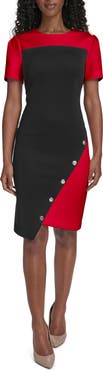 Tommy Hilfiger Short Sleeve Scuba Sheath Dress