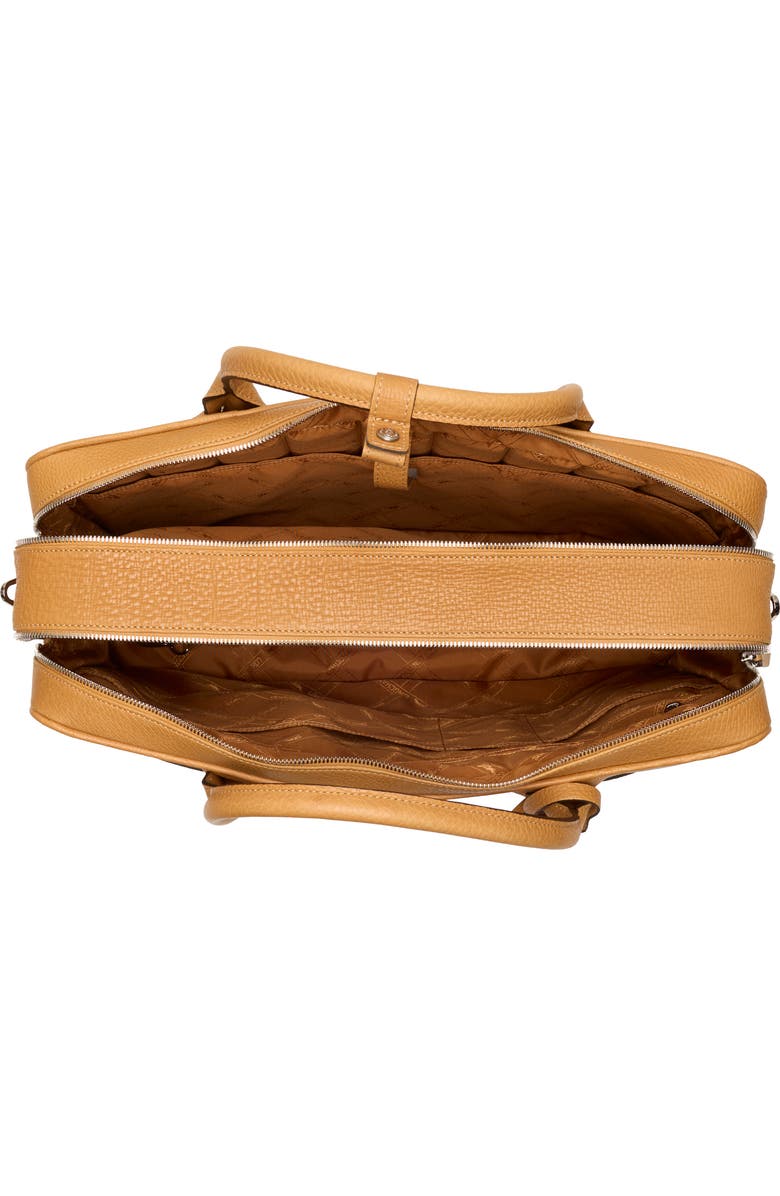 Longchamp Large Leather Briefcase, Alternate, color, Natural