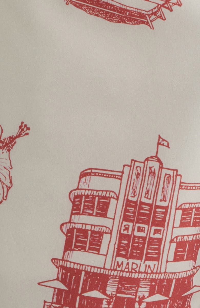 MAVRANS Ocean Drive Print Stitch Waterproof Swim Trunks, Alternate, color, Red