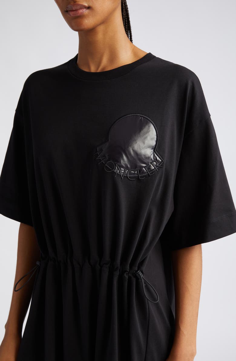 Moncler Toggle Waist Cotton T-Shirt Dress, Alternate, color, 