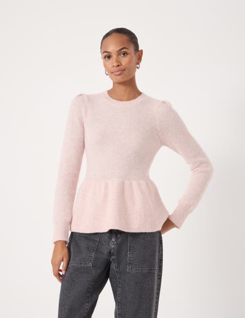 Wool Blend Peplum Top