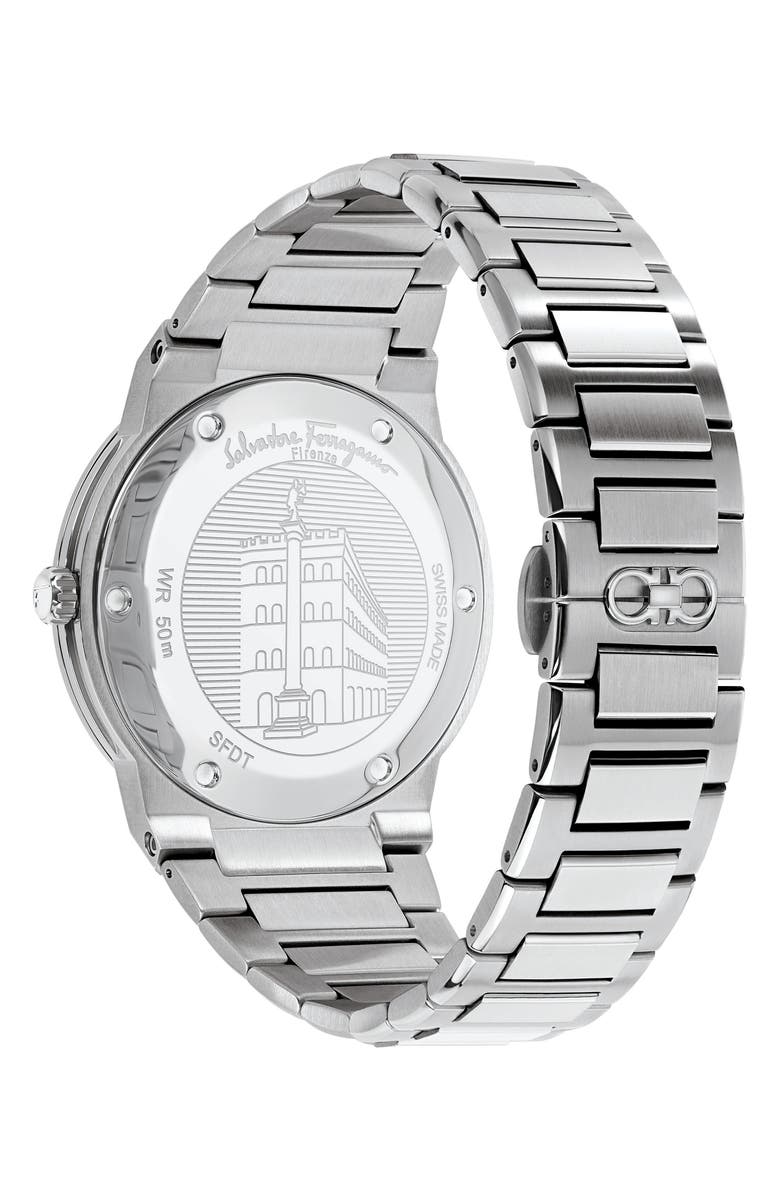 FERRAGAMO Salvatore Ferragamo F-80 Classic Bracelet Watch, 41mm, Alternate, color, Silver/ Green